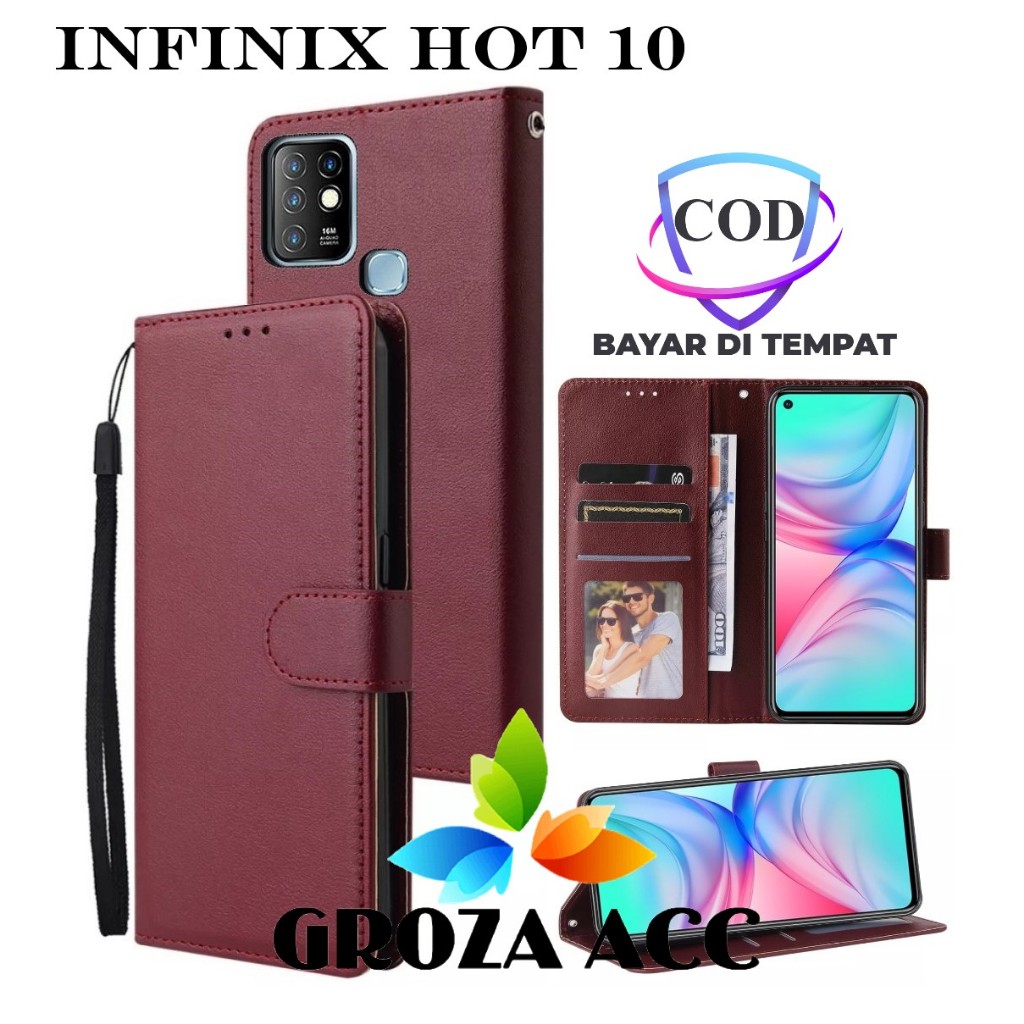 Flip Case INFINIX HOT 10 Case Wallet Kulit Casing Dompet Case Wallet Leather Flip Case INFINIX HOT 1