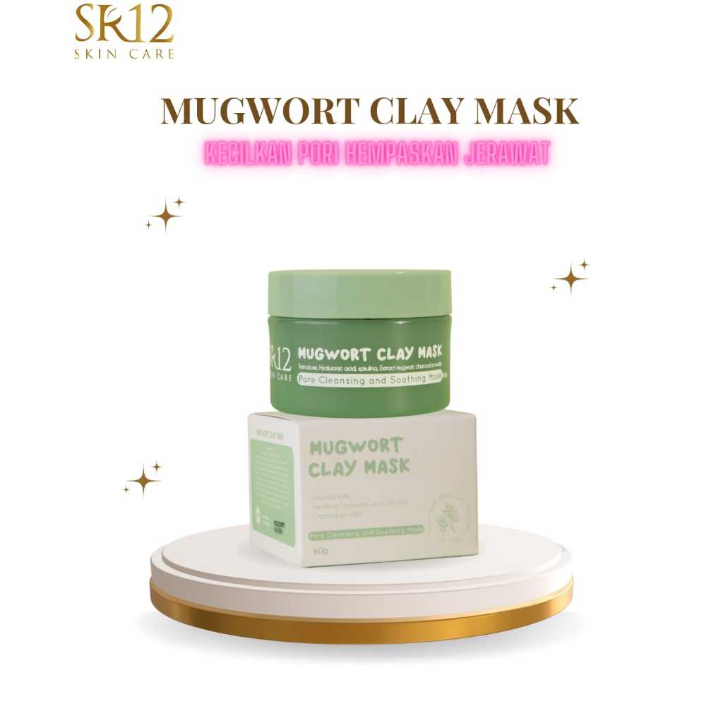 Sr12 Skincare Mugwort Clay Mask Masker Wajah Bpom Masker Korea Masker Wajah Viral Tiktok