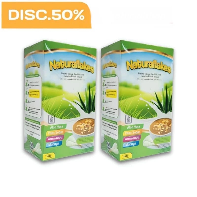 

NATURAFLAKES ORIGINAL 100% ASLI - BUBUR INSTAN UMBI GARUT - KEMASAN TERBARU ORI