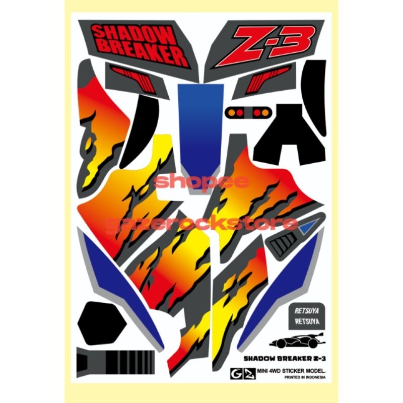 Stiker Tamiya Shadow Breaker Cutting Vinyl