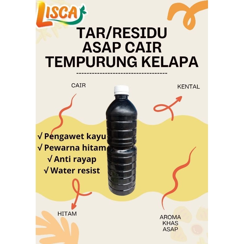 TAR / RESIDU ASAP CAIR TEMPURUNG KELAPA 1 LITER