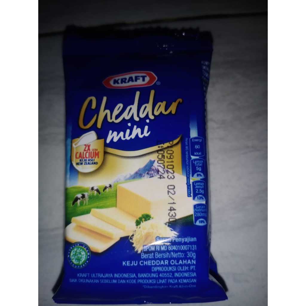 

Keju Kraft Cheddar Mini 30Gram