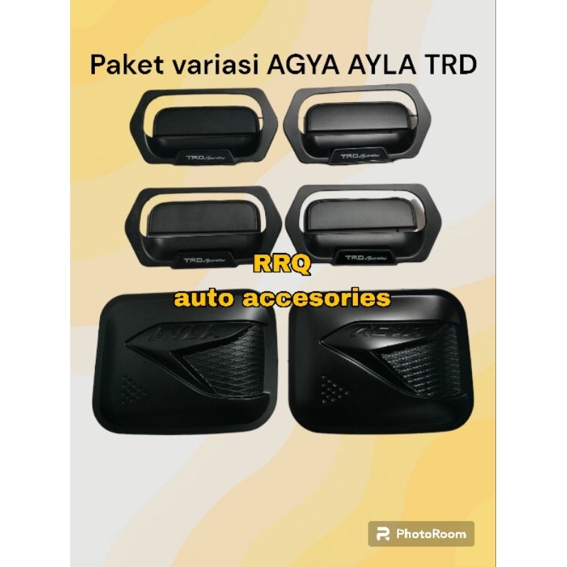 PAKET AGYA AYLA TRD BLACK HANDLE OUTER TANK COVER AYLA AGYA HITAM DOP MODEL TRD