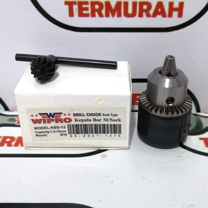 

Kepala Bor Sock 13 mm + Kunci WIPRO Drill Chuck Polos 13mm 1/2"NO Drat