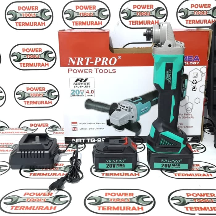 

Cordless Grinder 4" 20V NRT PRO Gerinda Baterai Gurinda Charge TG-99