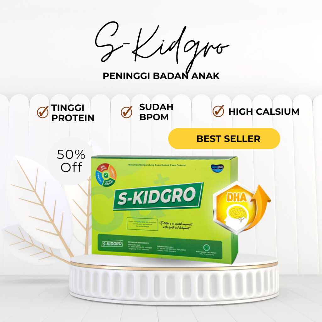 

SKidgro Suplemen Peninggi Badan Untuk Anak Remaja Original S-Kidgrow 1 Box Isi 10 Sachet