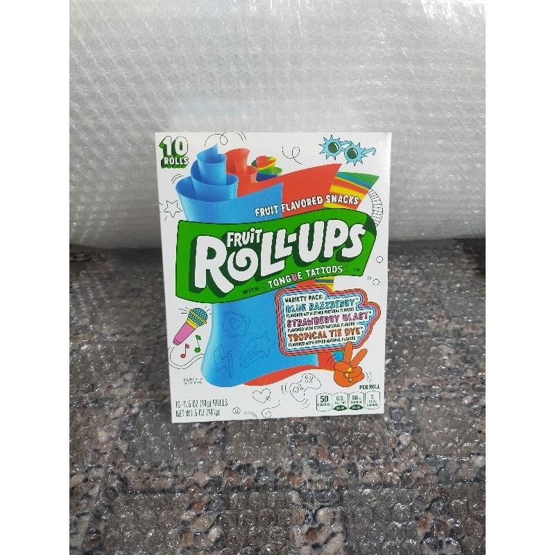 

fruit roll-ups variety pack permen candy rolls strawberry tropical isi 10roll