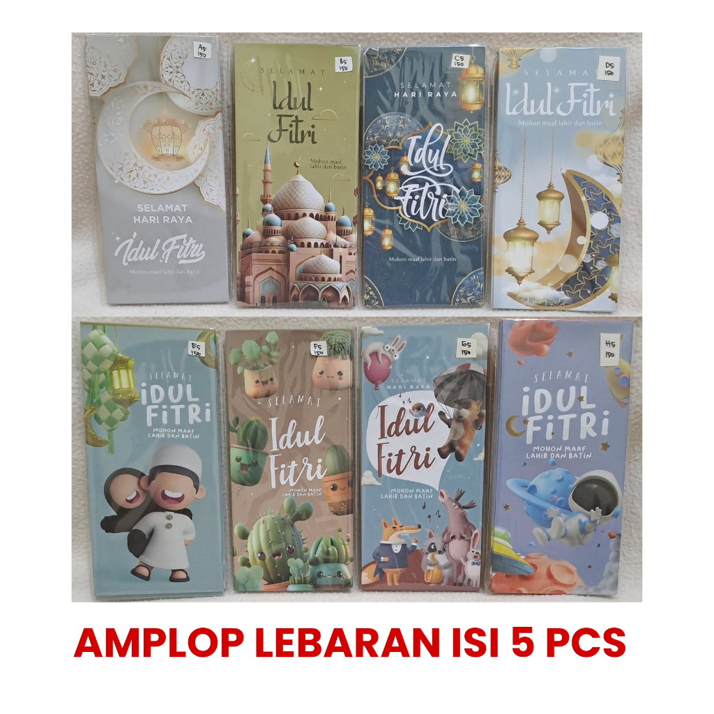 

Amplop Lebaran Premium Panjang Isi 5 pcs (Ukuran 7.3 x 15.5 cm) 150 gsm - Uang Tanpa Dilipat