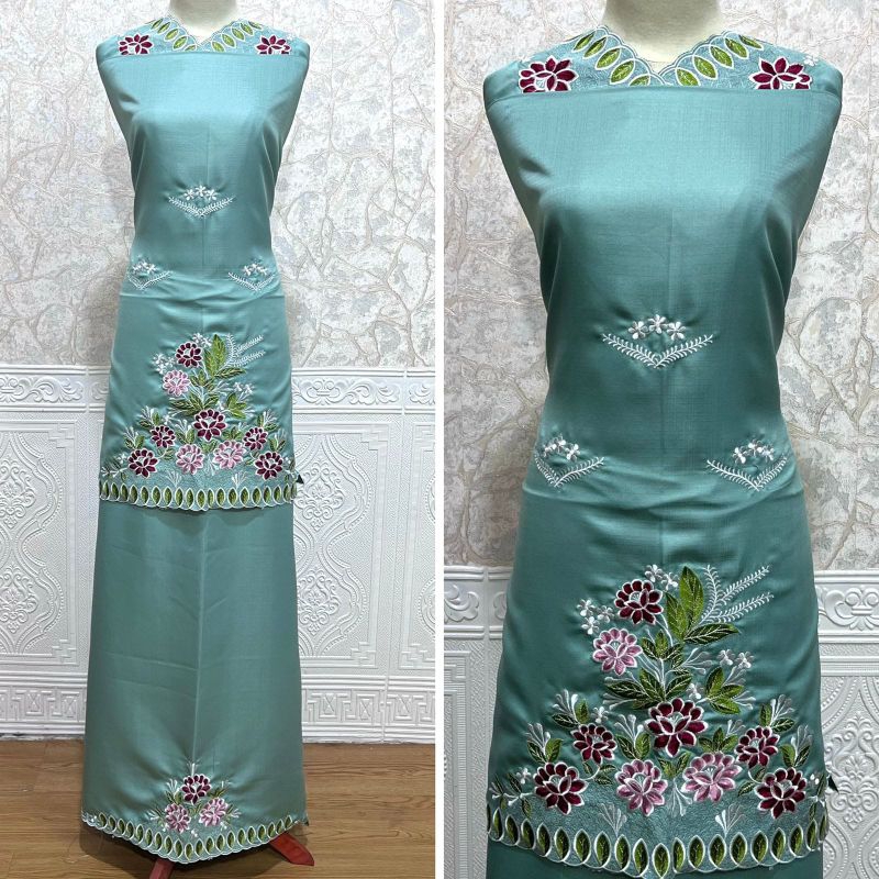 Bahan Baju Kurung Bordir Motif Suji Bunga 1/Bahan Katun Balotelli