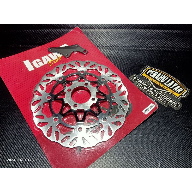 piringan cakram depan IGAWA baut 4 kharisma supra x 125 disc disk brake 4 lubang cakram lebar floati