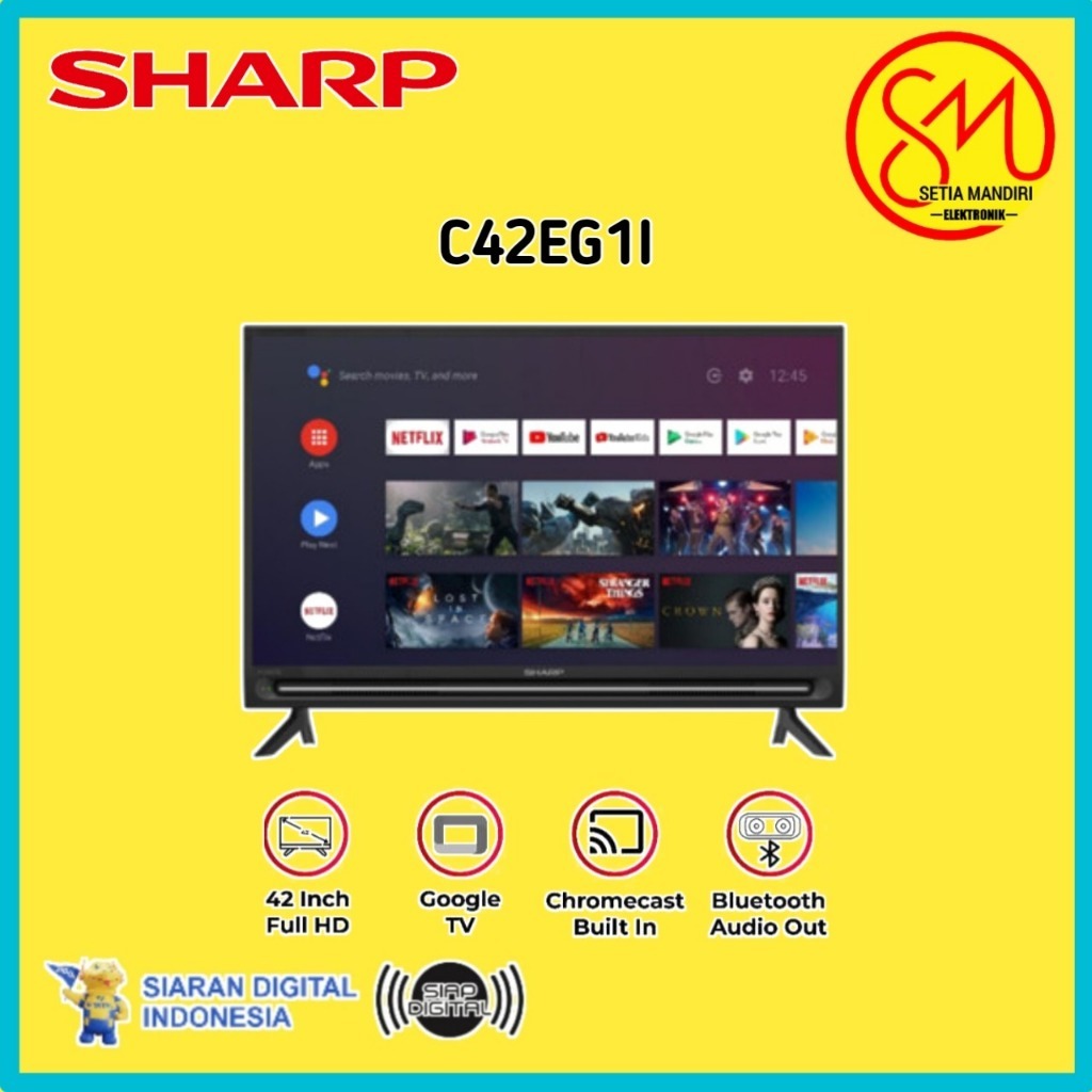 [KARGO] SHARP Smart Google TV LED 42 Inch 2T-C42EG1i 42EG 42EG1i - C42EG1i