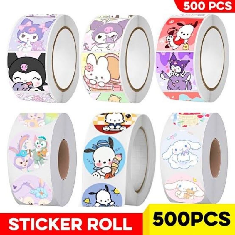 

STIKER Roll 500 Pcs CARTOON SANRIO , LOTSO , MY MELODY