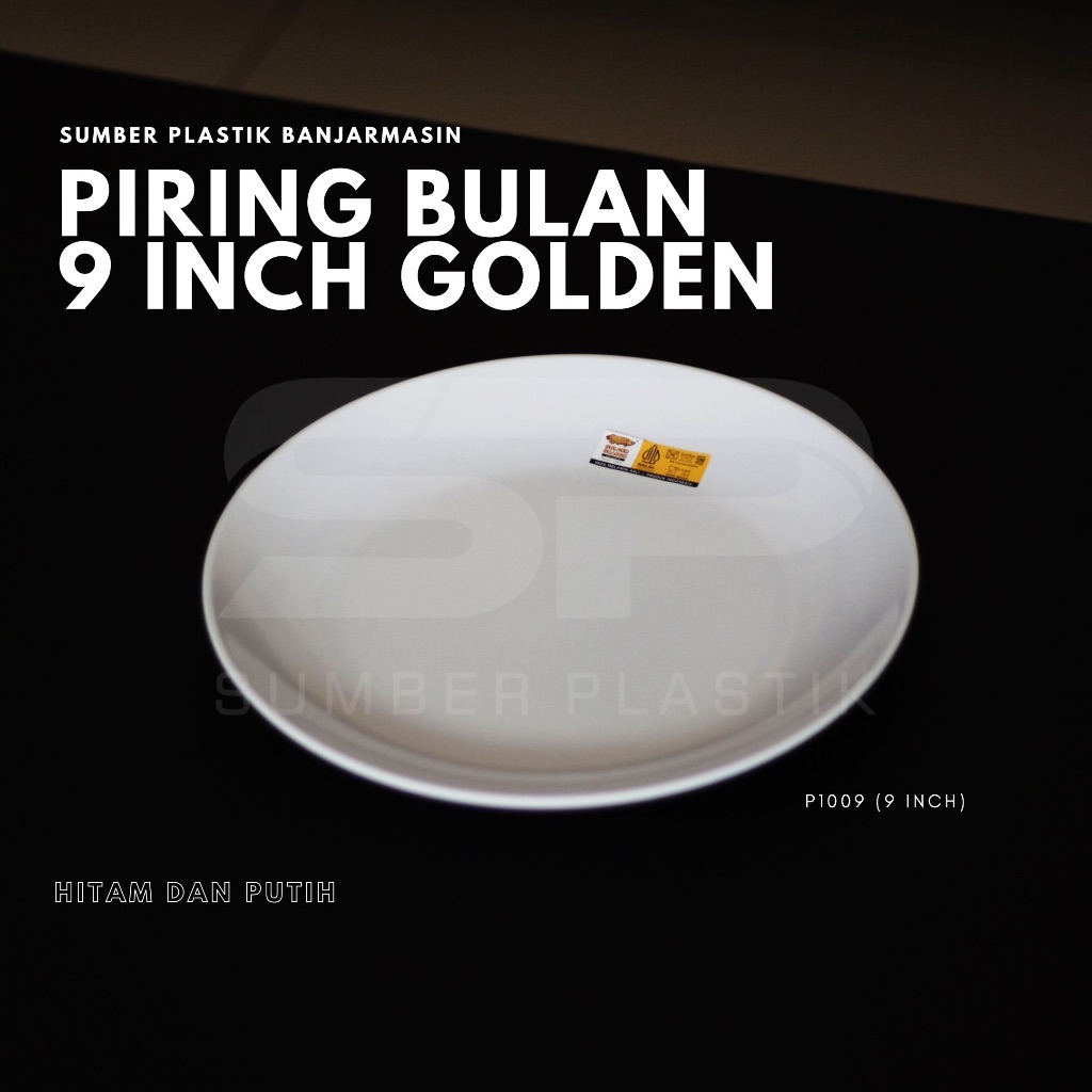 Piring Bulan 9 Inch Golden Dragon Melamine P1009 (Satuan)