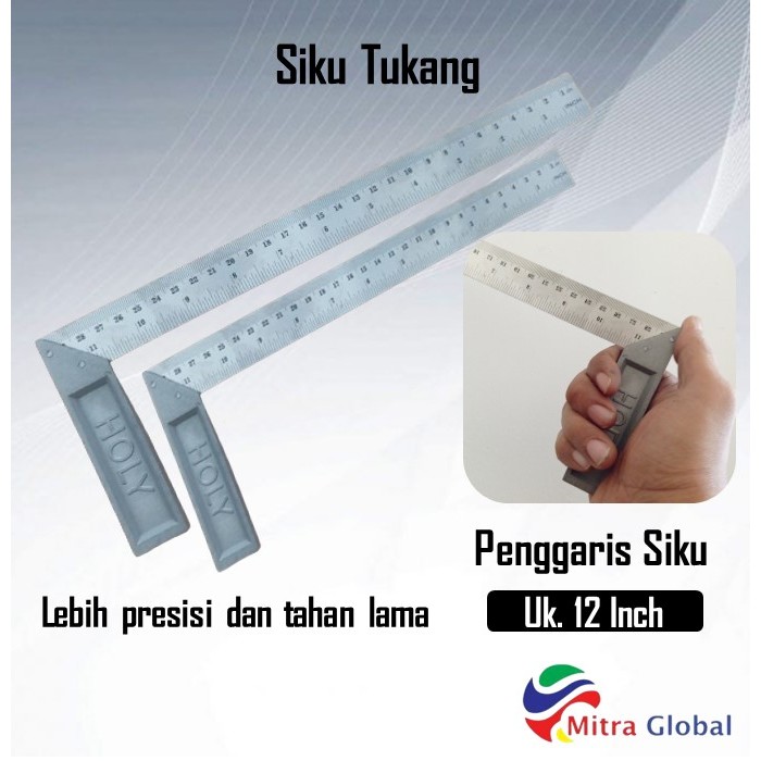 

Siku Tukang 10 inch 12 inch / Siku L / Penggaris Tukang
