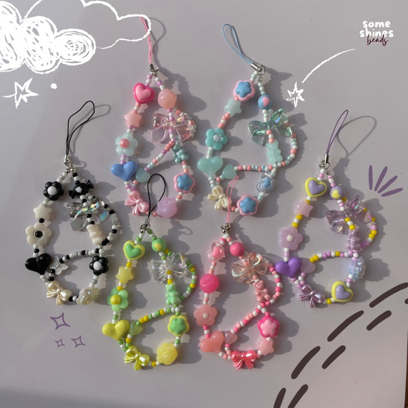 Gantungan HP / Lanyard HP estetik / Phone Strap Beads / Tali HP / Strap HP Blackpink / Gantungan Kam