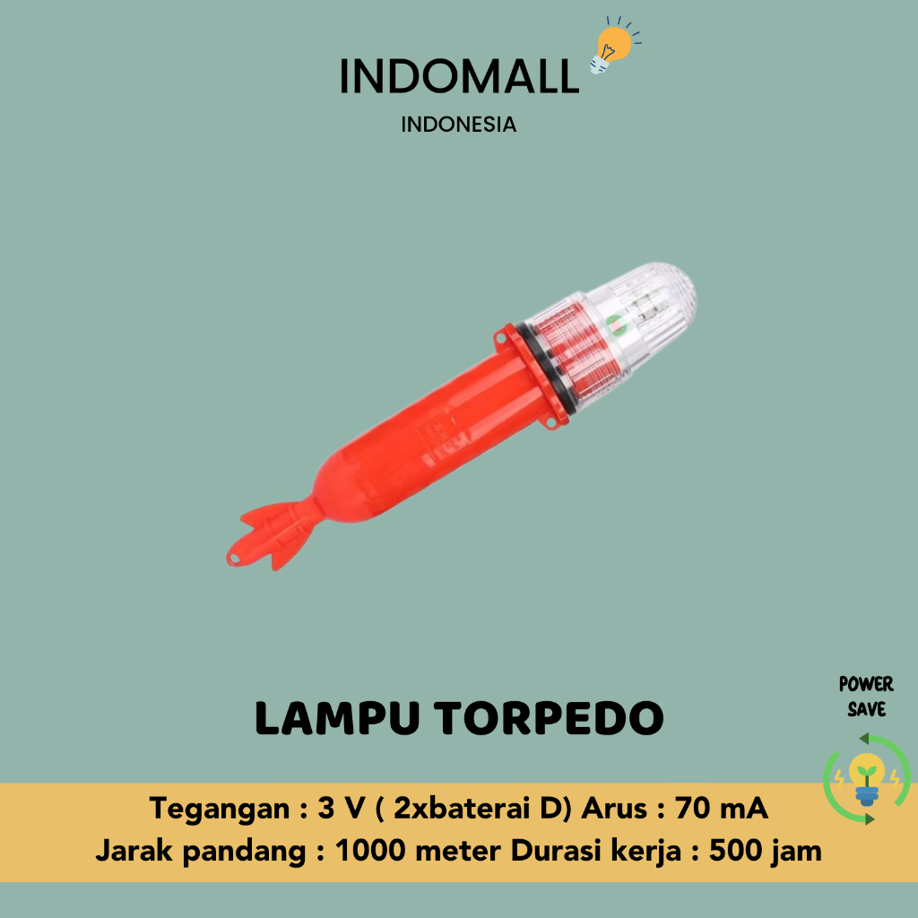 LAMPU TORPEDO / LAMPU NELAYAN / TORPEDO LED / LAMPU TORPEDO 2 BATERAI BESAR / LED TORPEDO LIGHT SENS