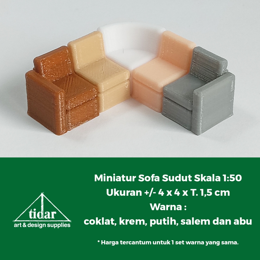 

[MR] AN - Miniatur Sofa Siku L Skala 1:50 - Maket Kursi Sudut / Ruang Tamu / Keluarga