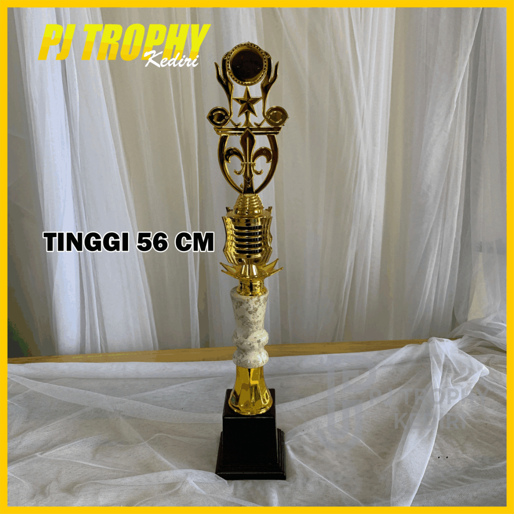 PIALA SATUAN PAGODA 046 KOMBINASI MARMER GITAR 10 CM DAN RASER 205 | PIALA LOMBA PRAMUKA TINGGI 56 C