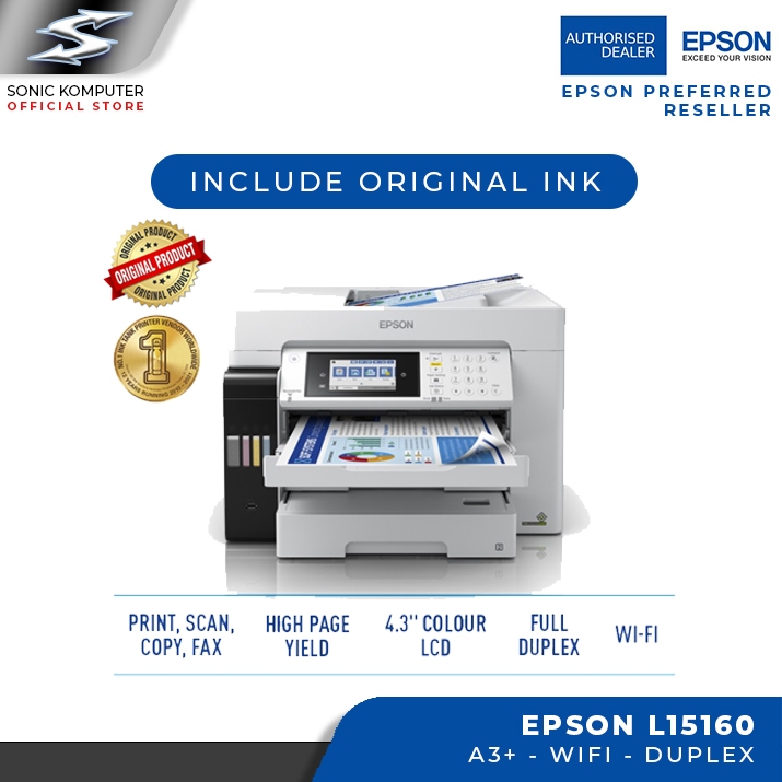 Printer Epson L15160 A3+ Multifungsi Wi-Fi Duplex All in One