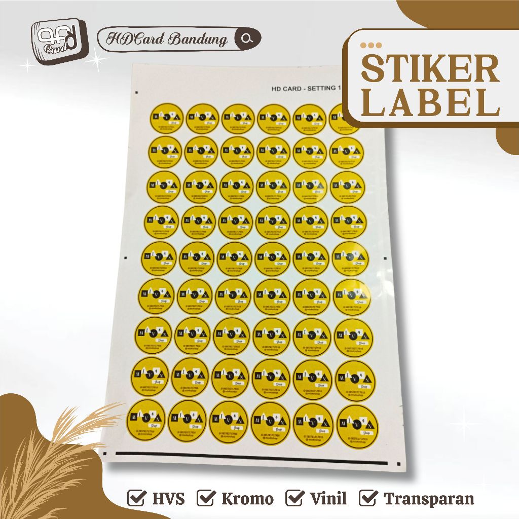 

Stiker Label - Sticker HVS, Kromo, Vinyl, Transparan Ukuran A3+