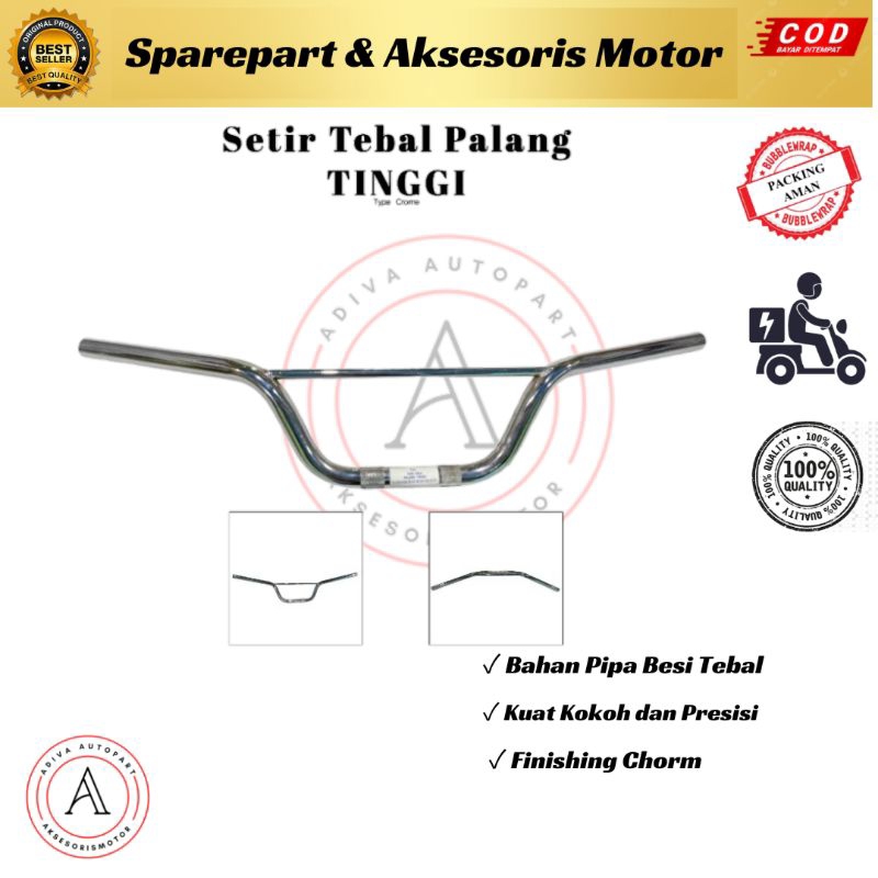 STANG / SETIR TEBAL PALANG TINGGI CHROM