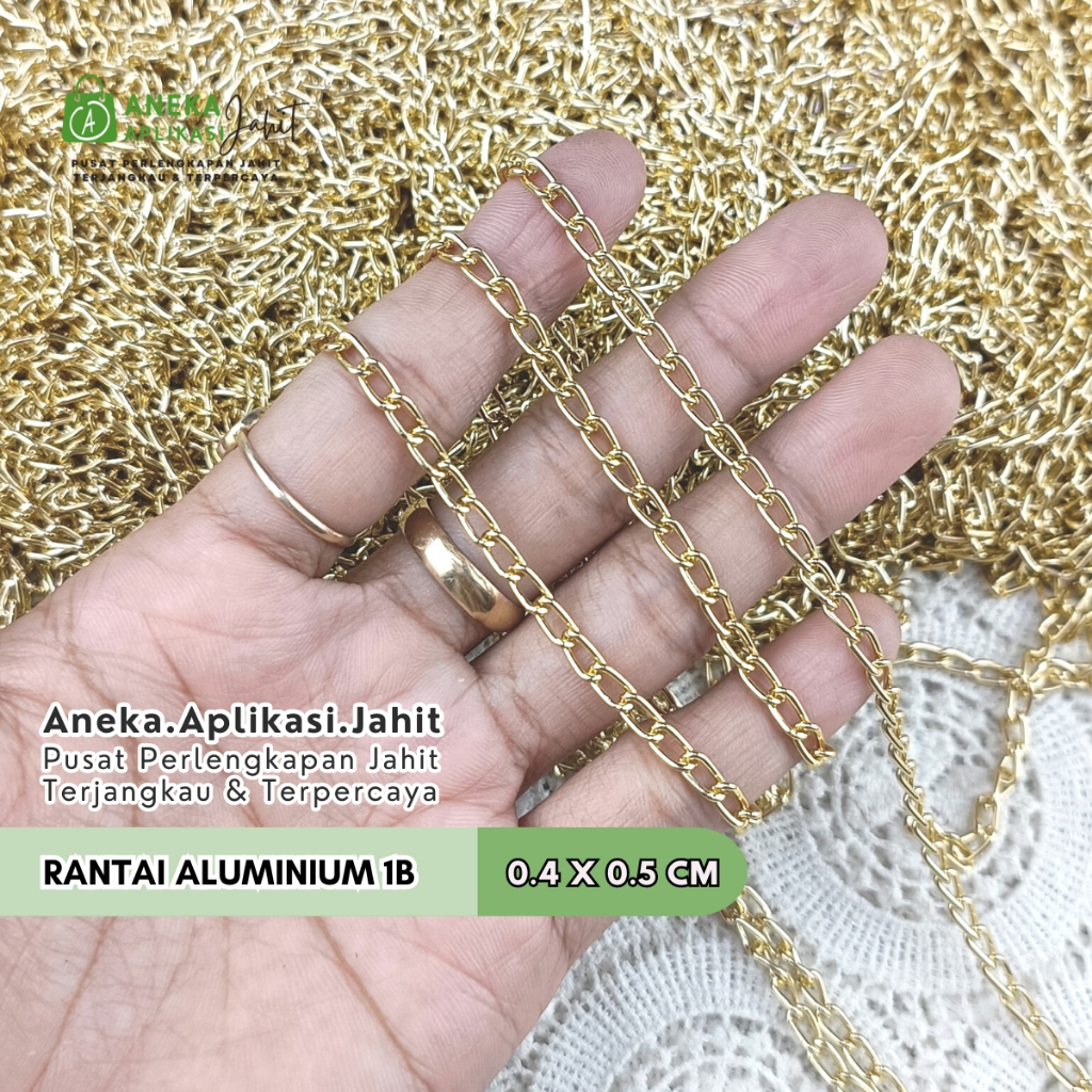 [1 METER] RANTAI ALUMINIUM OVAL / RANTAI TAS (METER)