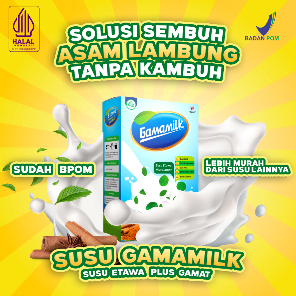 

GAMAMILK SUSU ETAWA PLUS GAMAT - Solusi Atasi Masalah Asam Lambung