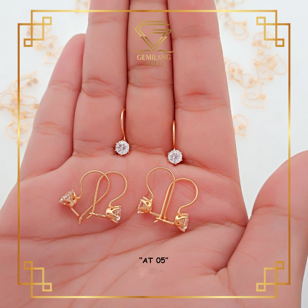 ANTING WANITA EMAS ASLI KADAR 700 16K ANTING DESI TERLARIS GEMILANG (AT 06)