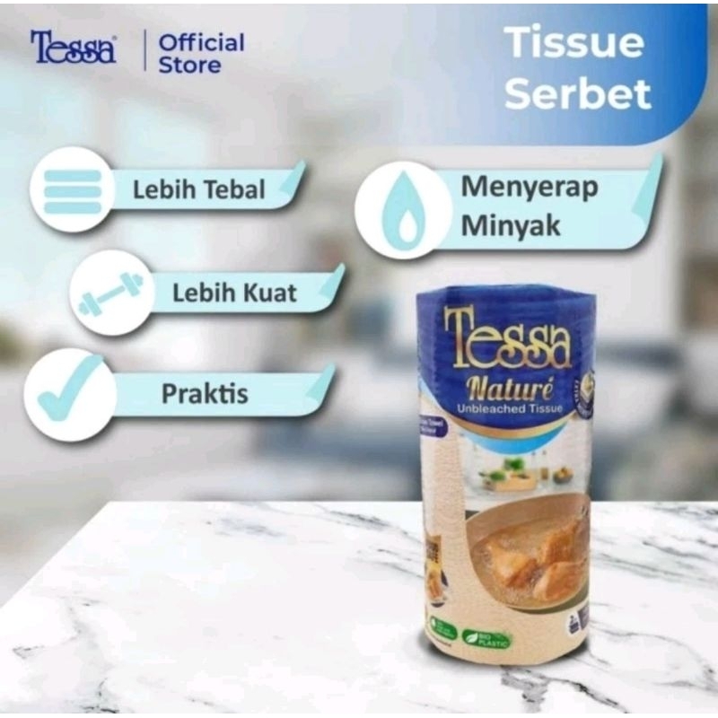 Tessa Tesa Tisu Tissue Dapur Anti Minyak Coklat 1 Roll