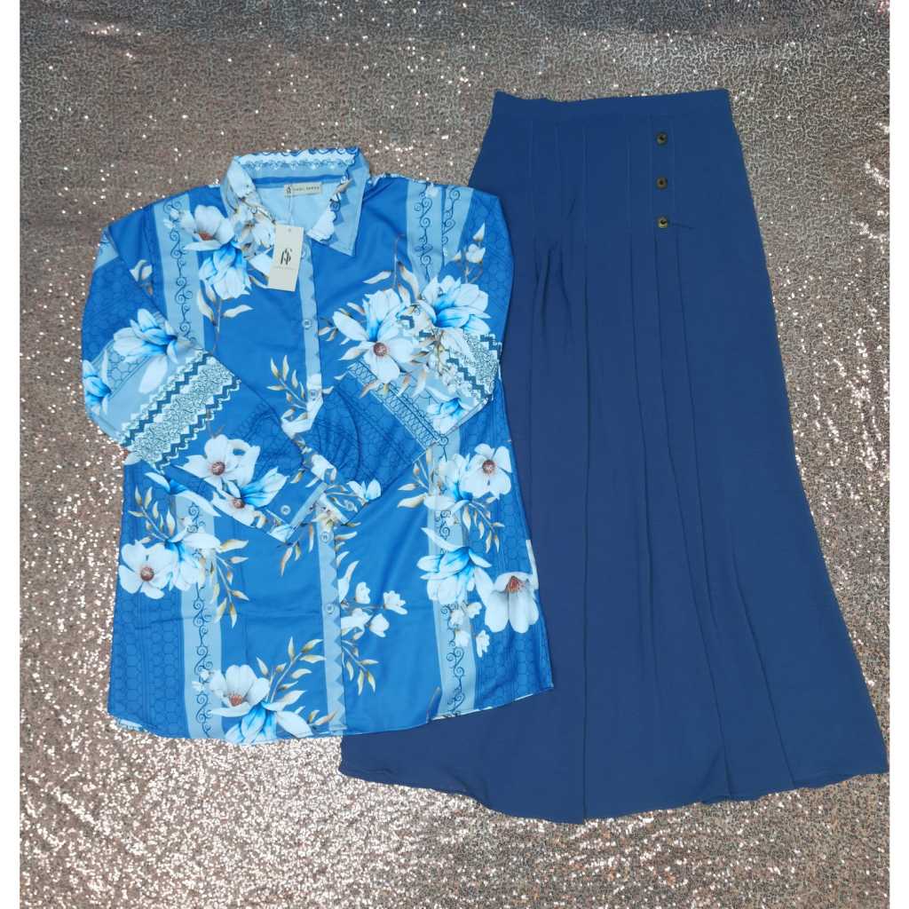 SETELAN ROK PLISKET WANITA MUSLIM/ ONE SET ROK WANITA MUSLIM