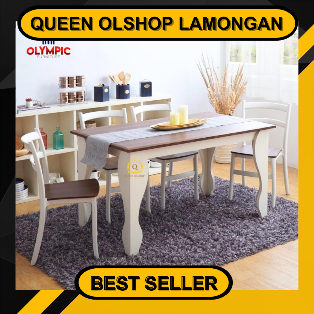 [PROMO] Meja Makan Set Meja Makan + 4 Kursi Olympic DTM Winston