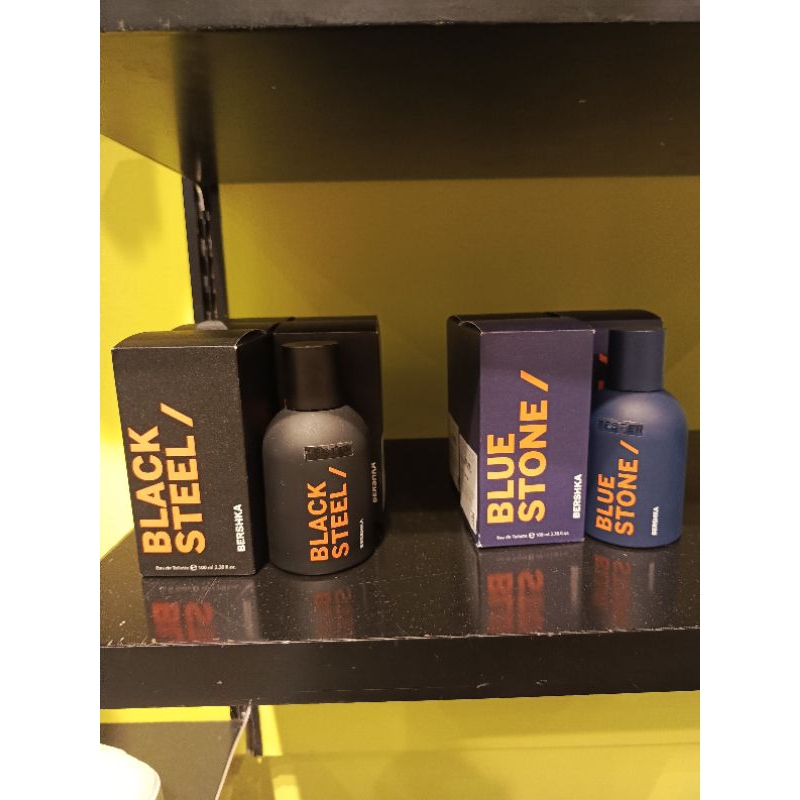 Bershka Black Steel Blue Stone Parfum Parfume Pria Cowok Cowo Laki EDT Eau De Toilette 100ml Origina