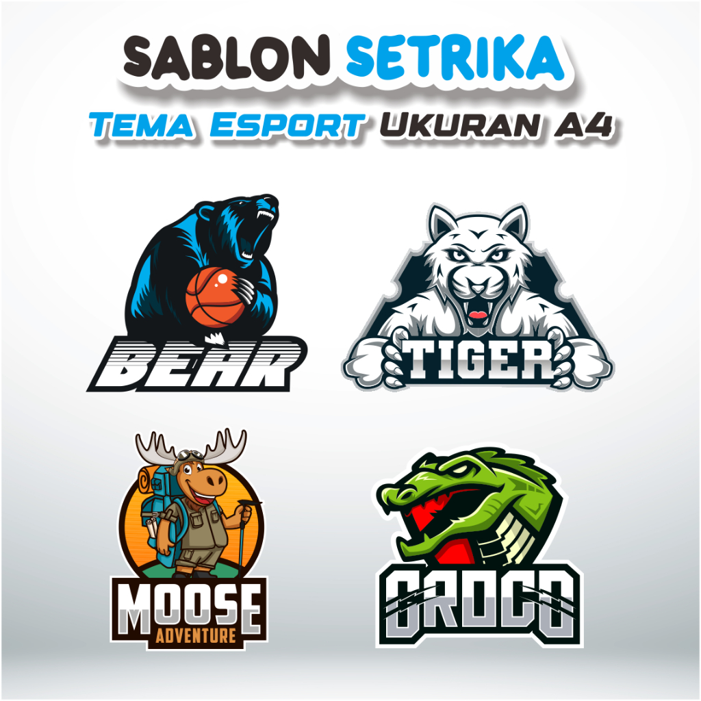

Sablon Setrika Tema Esport Ukuran A4 siap press tinggal di setrika