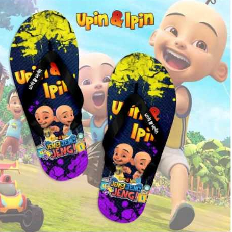 ks sandal anak jepit printing upin ipin jreng jreng