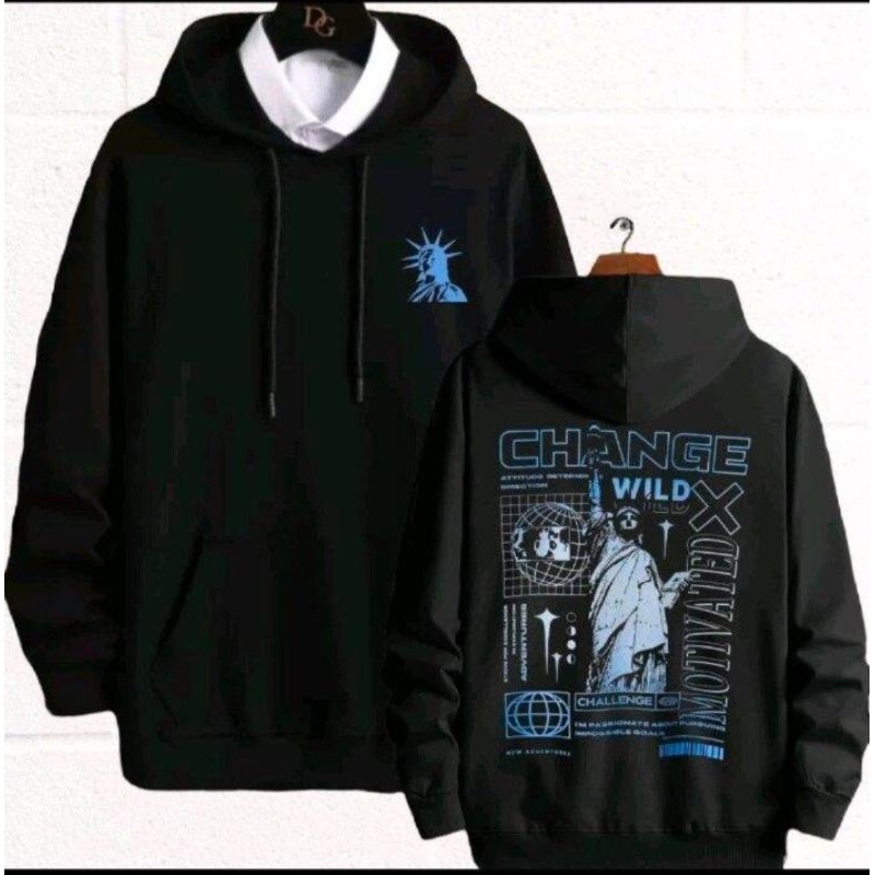 sweater Hoodie pria wanita distro gambar belakang