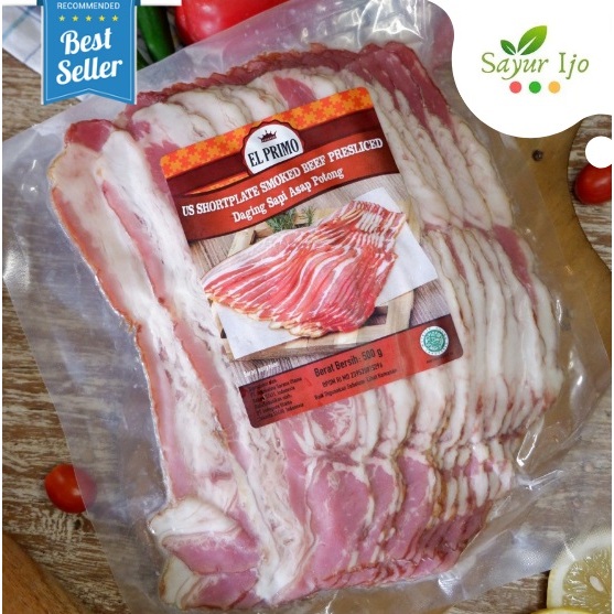 

El Primo Smoked Beef US Shortplate 500 Gram / Pack Fresh Daging Sapi Asap Potong Premium