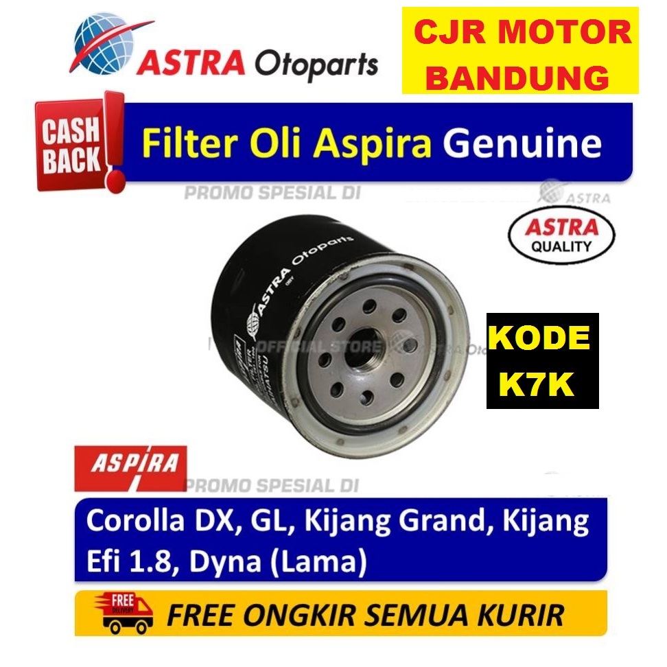 Filter oli mobil Kijang Bensin 7K 5K Super Grand Kapsul EFI COROLLA GX Aspira