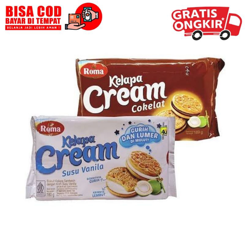 

BISKUIT ROMA KELAPA KRIM COKELAT | BISKUIT ROMA KELAPA KRIM VANILLA Netto 180g