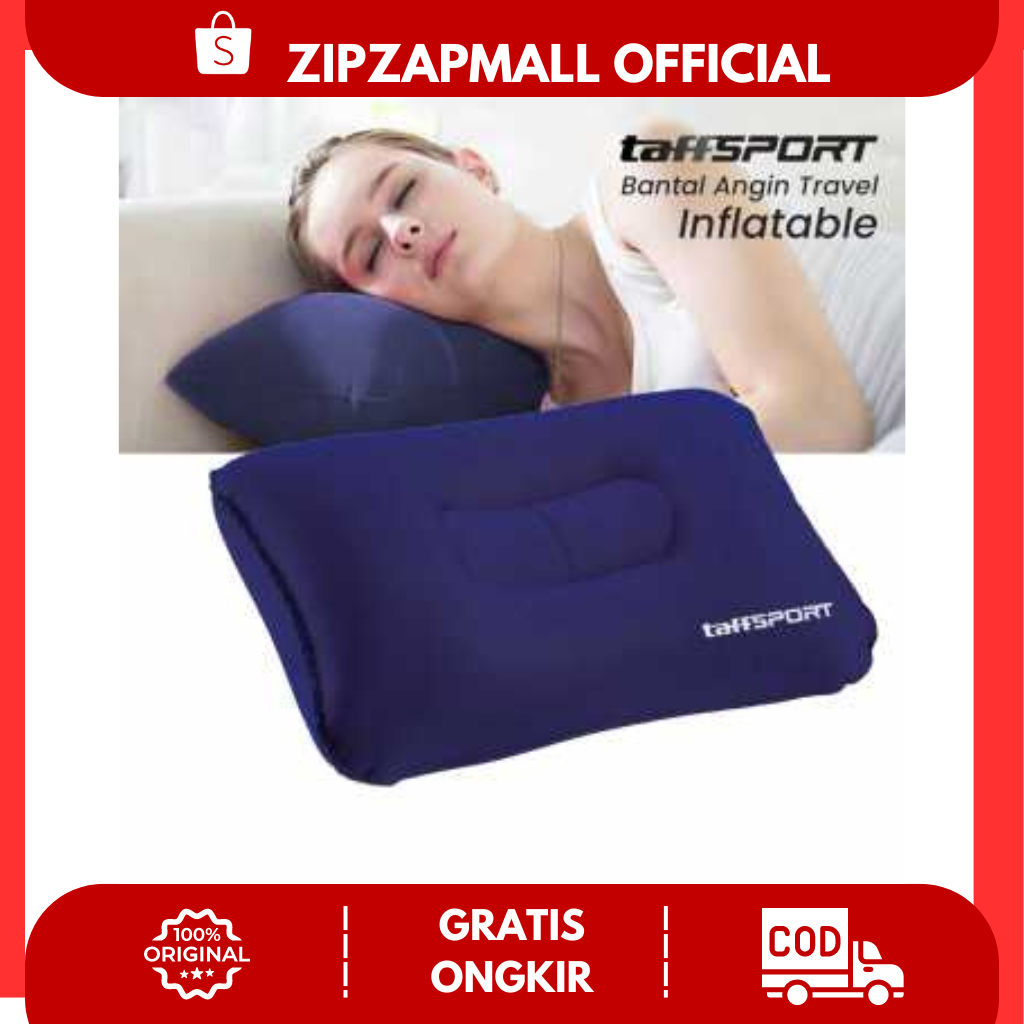 Bantal Angin Travel Camping Inflatable Pillow 380x240mm / Bantal Angin Tiup Udara Ringan Matras Lipa