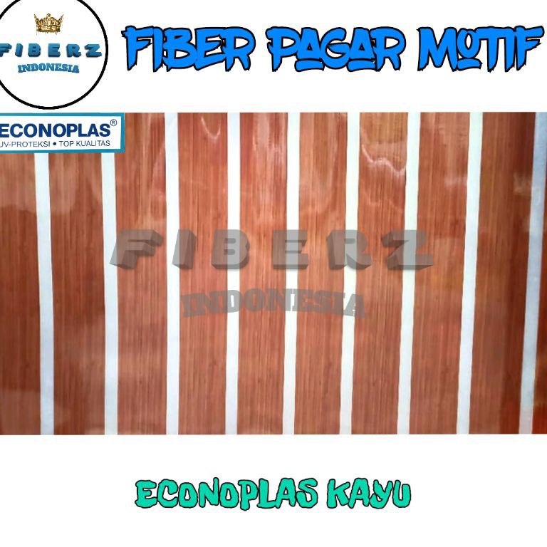 Terbagus ECONOPLAS  Fiber Plastik Penutup Pagar Motif KAYU Meteran