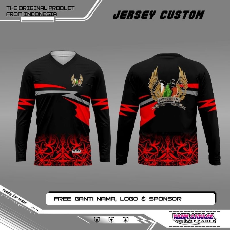 jersey burung printing costum