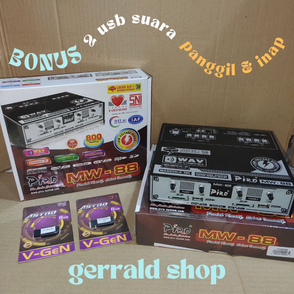 AMPLI WALET PIRO MW 88 ANTI PETIR + 2 SUARA PANGGIL & INAP