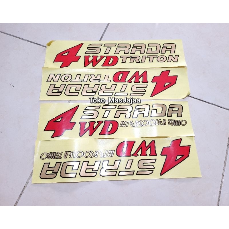 Sticker stiker 4wd strada triton intercooler sepasang / stiker mitsubishi strada 4wd triton / stiker