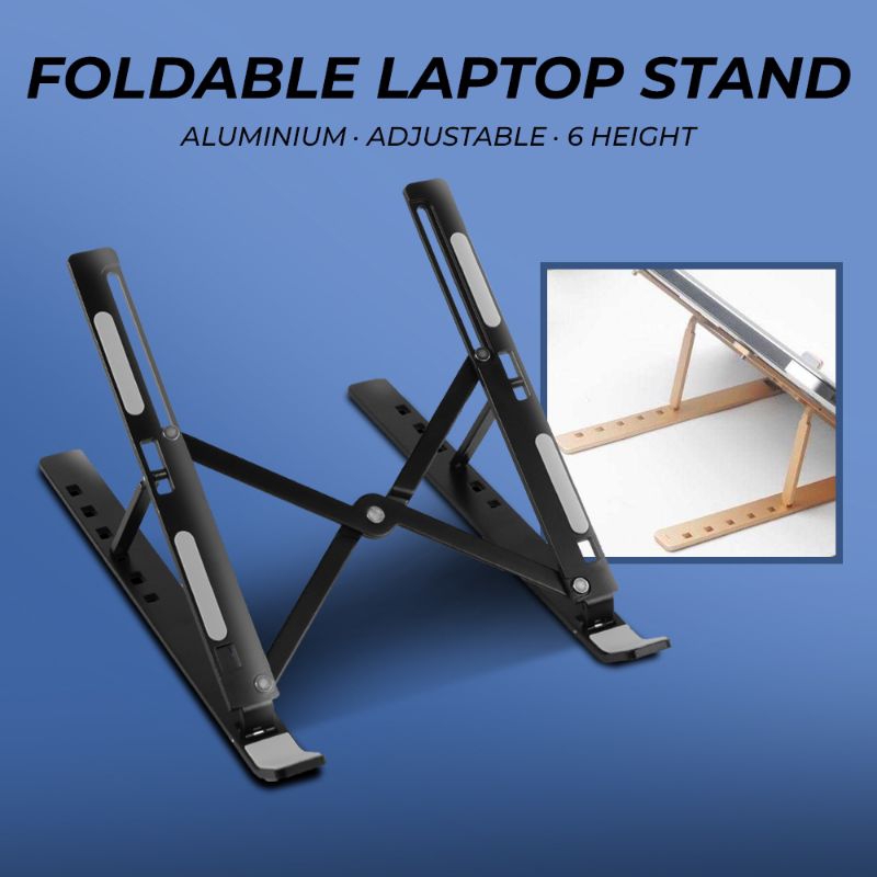 Stand Laptop Aluminium Foldable Adjustable 12 - 17 Inch 6 Height n3