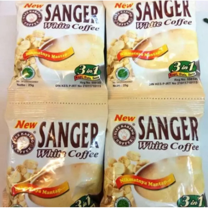 

Kopi Sanger white coffee khas Aceh / Kopi sanger ulee kareng sachet 1 renteng isi 10 pcs