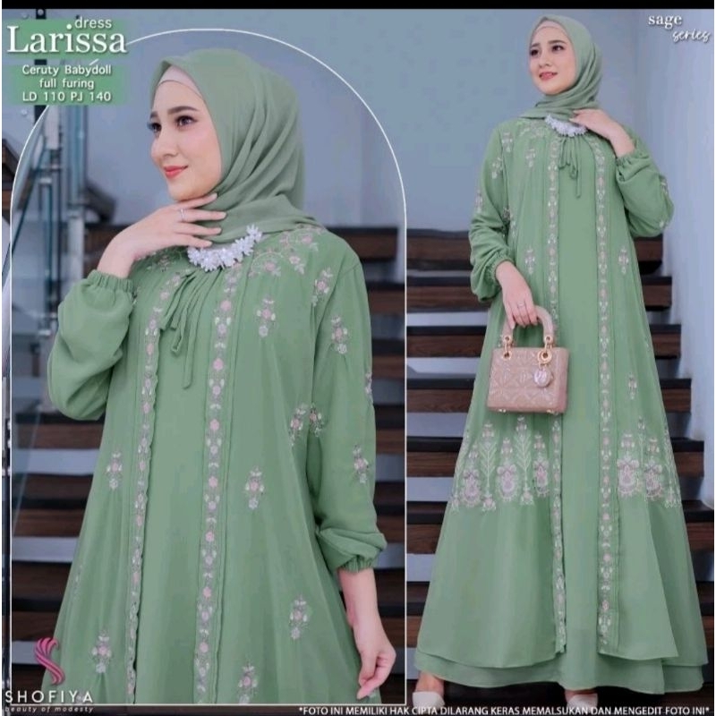 LARISSA DRESS BORDIR GAMIS LEBARAN