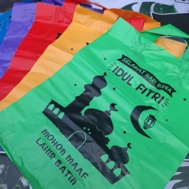 

10 kantong plastik parcel hadiah thr lebaran murah