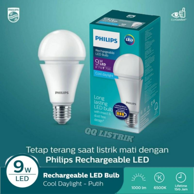Lampu LED emergency Philips 9 watt, lampu padam, LED philips bisa hidup saat mati lampu