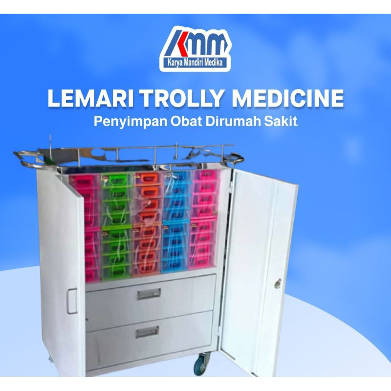 Lemari Medicine Obat UKS | Lemari Penyimpan Obat | Troli Obat Medicine