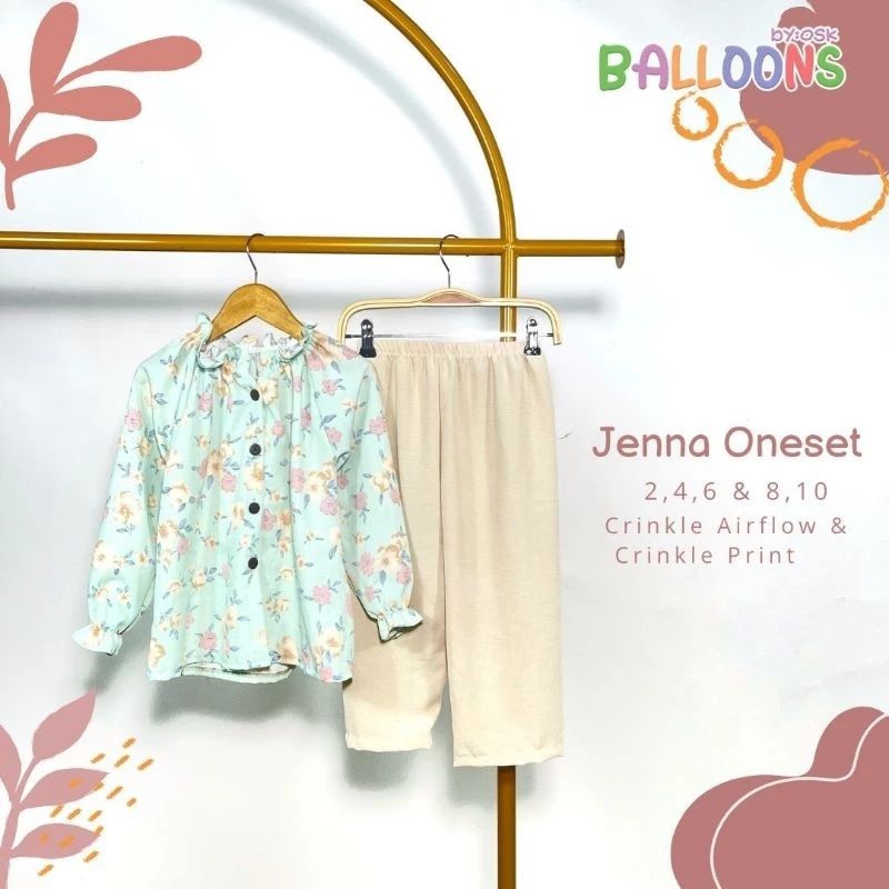 setelan anak perempuan crinkle balloons